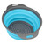 Drain Basket Silicone Round Folding Fruit Drain Vegetable Washing Basket with Handle for Home KitchenBlue Small