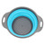 Drain Basket Silicone Round Folding Fruit Drain Vegetable Washing Basket with Handle for Home KitchenBlue Small