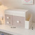 Desktop Storage Box Drawer Design Large Capacity Decorative Simple Dust Cover Skincare Storage Box Light Pink with Stickers