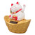 Solar Energy Lucky Cat Ornament Solar Wealth Welcome Waving Hand Fortune Cat Statue for Home Car Dashboard Decor MLY23028 Blessing Bag White