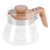 400ml Teapot Glass Coffee Maker Pot Water Kettle with Wood Handle Kitchen Accessory