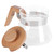 400ml Teapot Glass Coffee Maker Pot Water Kettle with Wood Handle Kitchen Accessory