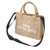 Women Carrying Bag with Zipper Double Handle Canvas Handbag for Casual Shopping Large Size Khaki