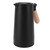 1L Thermal Coffee Carafe 12h Insulation Olecranon Water Outlet Thermal Bottle with Wooden Handle for Home Camping Hiking Black