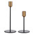 2 Pcs Metal Candle Holder Simple Modern Design Antique Black Candlestick Decoration for Home Wedding