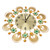 Metal Wall Clock European Style Retro Decorative Flower Shaped Wall Clock for Bedroom Living Room