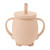 230ml Toddler Cups Silicone Training Sippy Cups with Straw Lid Non Slip Handles Spill Proof Trainer Cup for Baby Toddler Infant Dusty Pink