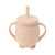 230ml Toddler Cups Silicone Training Sippy Cups with Straw Lid Non Slip Handles Spill Proof Trainer Cup for Baby Toddler Infant Dusty Pink