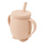 230ml Toddler Cups Silicone Training Sippy Cups with Straw Lid Non Slip Handles Spill Proof Trainer Cup for Baby Toddler Infant Dusty Pink