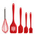 Kitchen Utensils Stick Proof Silicone Whisk Oil Brush Spatula Set for Cooking Baking Cake Making 5pcs