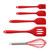 Kitchen Utensils Stick Proof Silicone Whisk Oil Brush Spatula Set for Cooking Baking Cake Making 5pcs