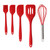 Kitchen Utensils Stick Proof Silicone Whisk Oil Brush Spatula Set for Cooking Baking Cake Making 5pcs