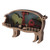 Wooden Cutouts Crafts Farm Animal Multi Layer Carving Ornament for Home Wall Decoration Pig