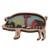 Wooden Cutouts Crafts Farm Animal Multi Layer Carving Ornament for Home Wall Decoration Pig