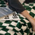Simple Vintage Checkerboard Blanket Autumn Winter Warm Nap Throw Blanket Flannel Fleece Sofa Leisure Blanket Pine Cone Green 150x200cm