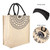 Vintage Square Gunny Bag Jute Handbag Storage Shopping Carrier Shoulder Tote Bag (M)