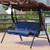 Garden Courtyard Outdoor Waterproof Polyester Taffeta 3‑seats Swing Chair Hammock Seat Cushion Cover