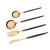 4 Pcs Tableware Set Stainless Steel Black and Gold Knife Fork Spoon Flatware Set for Dinner