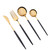 4 Pcs Tableware Set Stainless Steel Black and Gold Knife Fork Spoon Flatware Set for Dinner