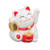 Chinese Lucky Cat Fortune Cat Decoration Waving Arm Solar Light Induction Statue Figurine For Home Car Ornaments Sit Sideways White