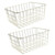 Freezer Basket Rust Proof Large Capacity Iron Storage Bin for Refrigerator Fruits Snacks Drinks 2pcs Gold