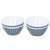 4PCS 6in Salad Bowl Dinner Serving Bowl Sets Kitchen Imitation Porcelain DinnerwareDark Blue Grids
