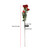 1Pc Solar Power LED 3 Heads  Rose Night  Lamp Flower Light for Home Garden Lawn Decor(Red)