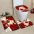 3Pcs Christmas Mat Sets Santa Claus Non Slip Mat Bathroom Doormat Toilet Seat Cover U Shaped Toilet Floor Mat