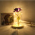 LED Rose Bedside Lamp Glass Night Light Birthday Gift Home Decoration (Purple)