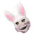 Halloween Spooky Plush Mask Lifelike Appearance Appropriate Size Halloween Props for Horror Themed Parties Rabbit 26x34cm