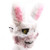 Halloween Spooky Plush Mask Lifelike Appearance Appropriate Size Halloween Props for Horror Themed Parties Rabbit 26x34cm