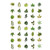 40PCS PET Leaf Theme Stickers Plant Material Stickers DIY Handbook Plant Theme Stickers Green Branch
