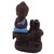 Ceramic Incense Holder Censer Smoke Backflow Incense Burner Decor Ornament (Blue)