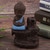 Ceramic Incense Holder Censer Smoke Backflow Incense Burner Decor Ornament (Blue)