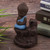 Ceramic Incense Holder Censer Smoke Backflow Incense Burner Decor Ornament (Blue)