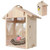 Birdhouse Bird Feeder Wooden Hanging Nest Box Outdoor Window Cage with Suction Cups