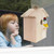 Birdhouse Bird Feeder Wooden Hanging Nest Box Outdoor Window Cage with Suction Cups