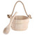 Natrual Soild Wooden Water Bucket Pail with Ladle for Sauna SPA Home Bathroom