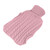 Hot Water Bag Rubber Explosionproof Water Injected Hand Warming Bag with Twist Knit Hand Insert Cover Large Pink