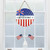 4th of July Wooden Hanging Sign Independence Day Wreath with Red White and Blue American Flag Decor Patriotic Wreath for Front Door