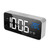 LED Alarm Electric Clock Multifunctional Exquisite Mirrored Surface Silent Bedside Clock for Home Bedroom Office Decor Silver
