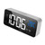 LED Alarm Electric Clock Multifunctional Exquisite Mirrored Surface Silent Bedside Clock for Home Bedroom Office Decor Silver