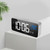 LED Alarm Electric Clock Multifunctional Exquisite Mirrored Surface Silent Bedside Clock for Home Bedroom Office Decor Silver