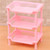 3 Layers Bathroom Standing Shelf Bathroom Stand PP Land Installation Bathroom Rack Storage Shelves for Bathroom KitchenPink Tetragonum