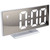 Digital Alarm Clock LED Mirror Screen USB Charging Automatic Dimming Electronic Clock for Bedroom OfficeWhite