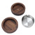 Wooden Compact Ashtray with Lid Stainless Steel Liner Innovative Windproof Cigarettes Ash Tray for OfficeSilver