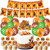 46pcs/set Thanksgiving Decorations Banner Cupcake and Cake Topper Balloons Fall Party Decoration for Thanksgiving