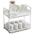 Cup Drying Rack with Drain Tray Countertop Storage Shelf Cup Station Organizer for Home Kitchen Double Layer White