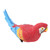 Parrot Figurine Simulation Vivid Innovative Wall Mounted Hand Painted Resin Parrot Model Toy for Garden Home Decor Photography Prop Red