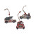 3pcs Wooden Christmas Tree Ornaments Unique Cute Durable Hanging Crafts for Decorations Gifts
